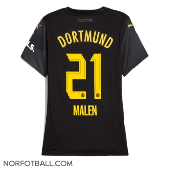 Billige Fotballdrakt Borussia Dortmund Donyell Malen #21 Replika Bortedrakt Dame 2024-25 Kortermet